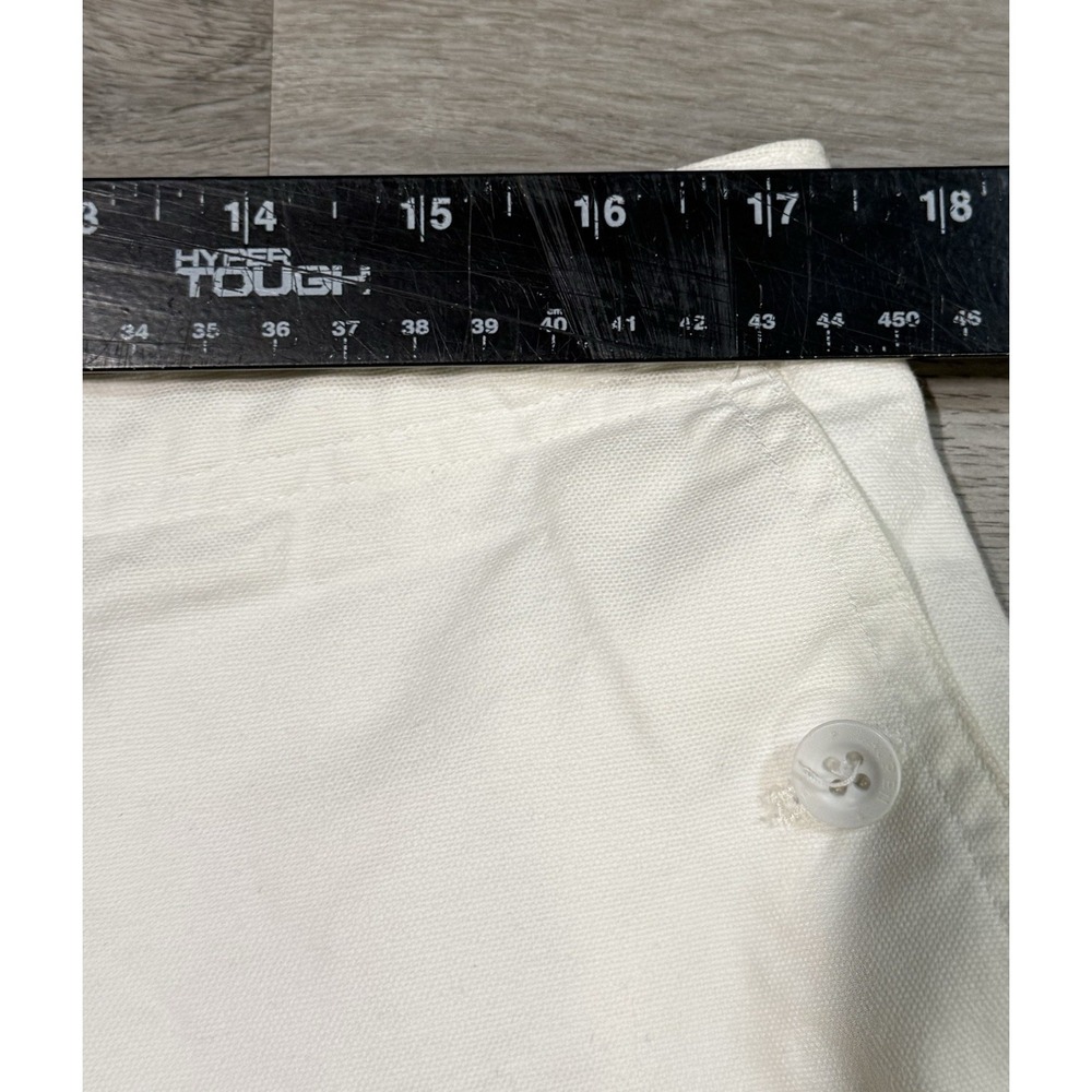 Lauren Ralph Lauren Gold Buckle Shorts Women's Size 14 White Gold Cotton Preppy - Picture 5 of 13